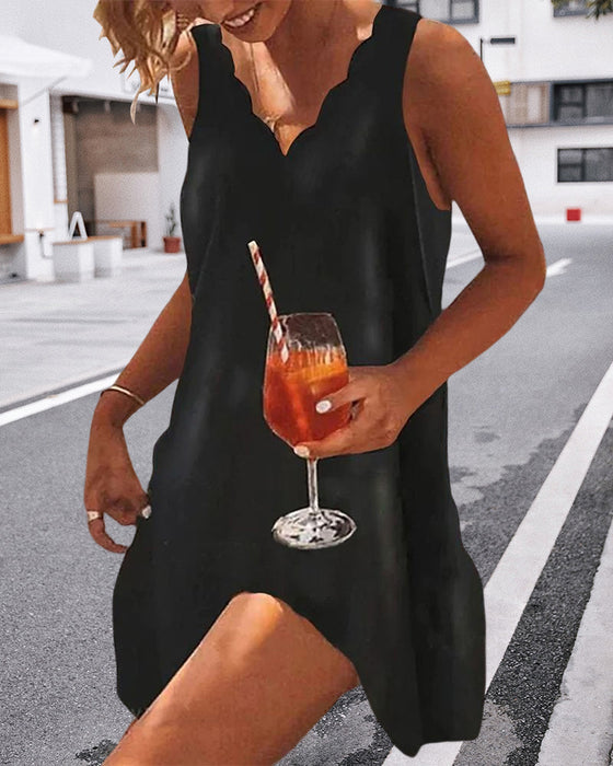 Casual zwarte jurk met col