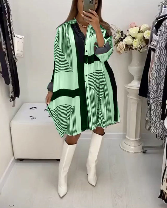 Jurk met knopen en print