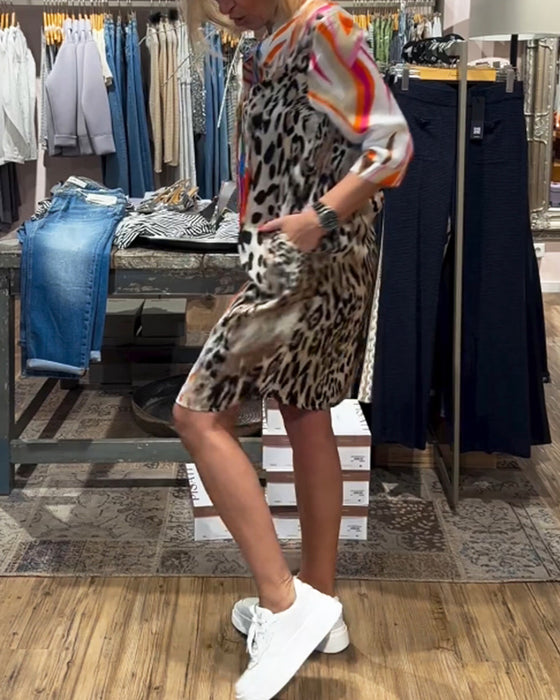 Dagelijkse casual kleurenjurk voor dames