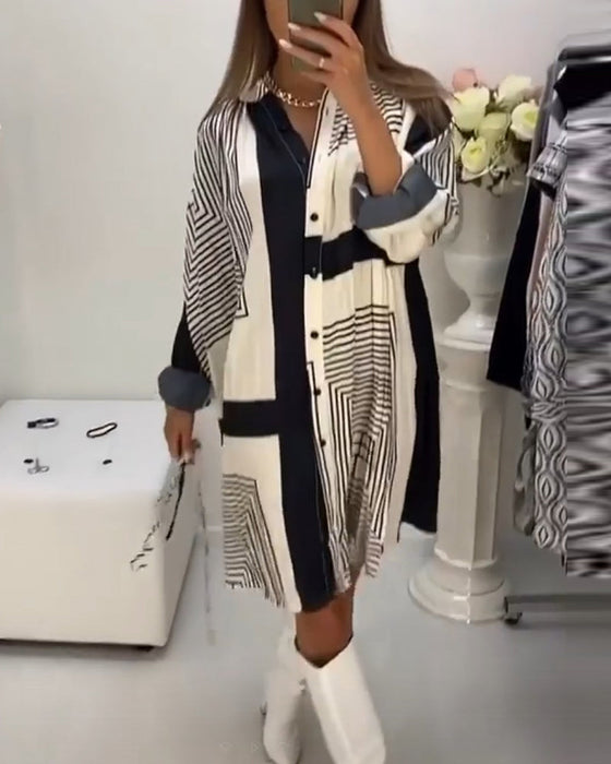 Jurk met knopen en print