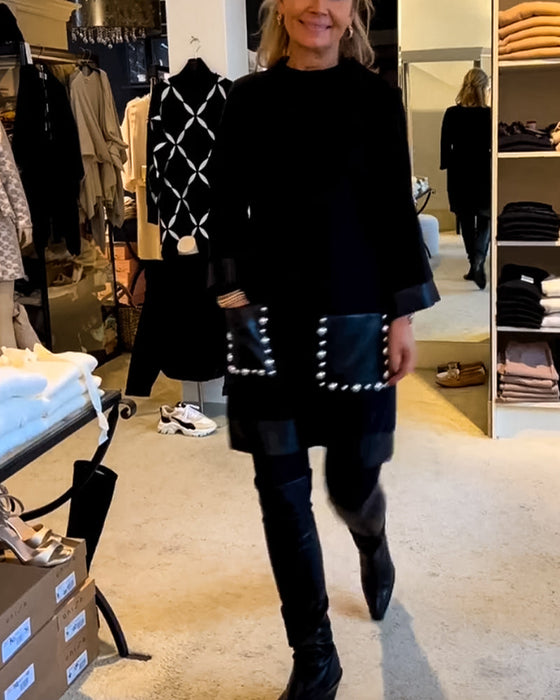 Casual jurk met ronde hals en zakken