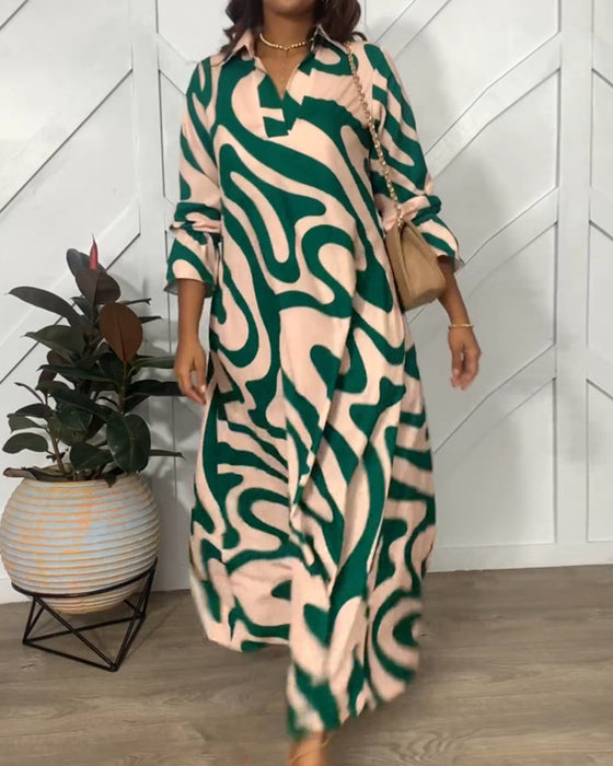 Elegante losse jurk met lange mouwen