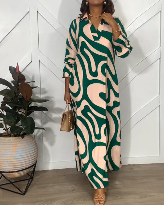 Elegante losse jurk met lange mouwen