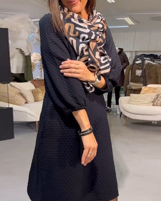 Elegante effen kleur jurk