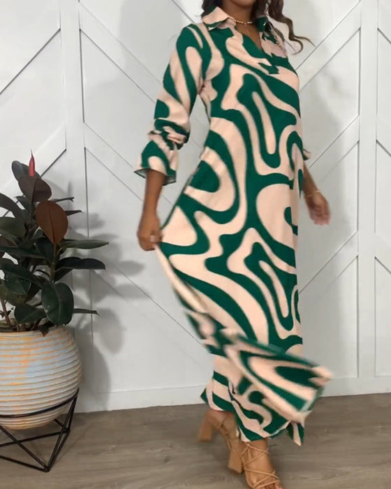 Elegante losse jurk met lange mouwen