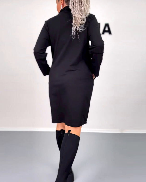 Casual rechte jurk met trekkoord