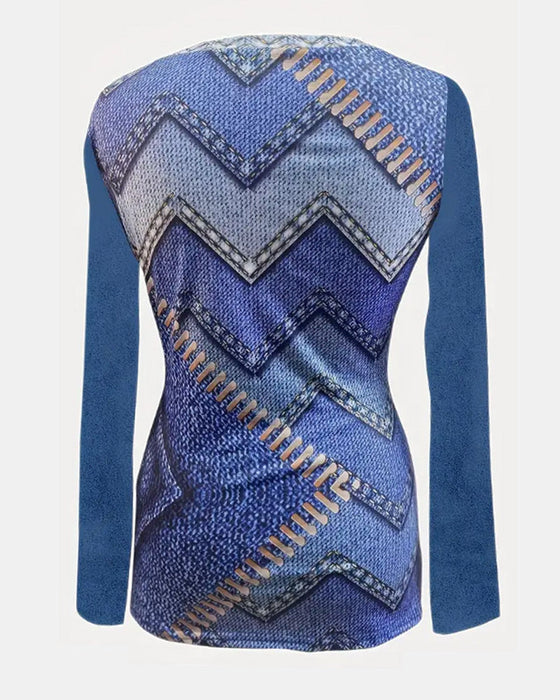 Golvende blouses met ronde hals voor dames