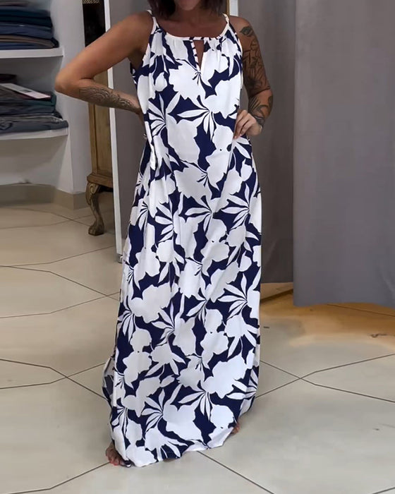 Jurk met strikbandjes en print