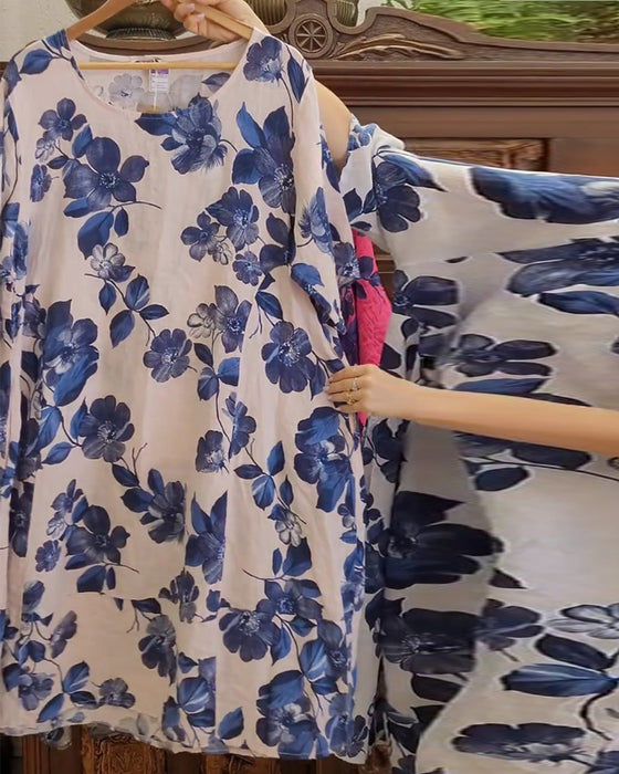 Casual jurk met bloemenprint en zak