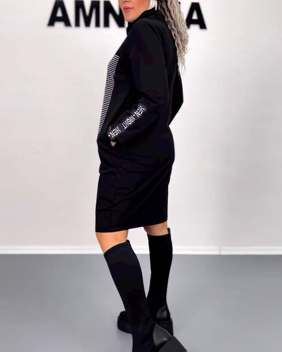 Casual rechte jurk met trekkoord