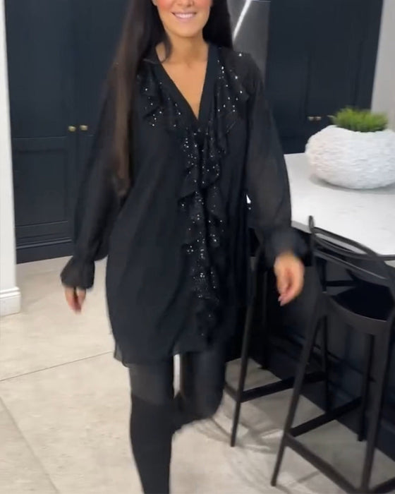 Blouse met ruches en elegante stijl