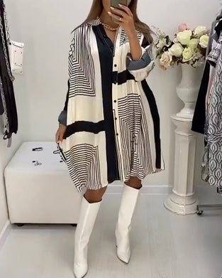 Jurk met knopen en print