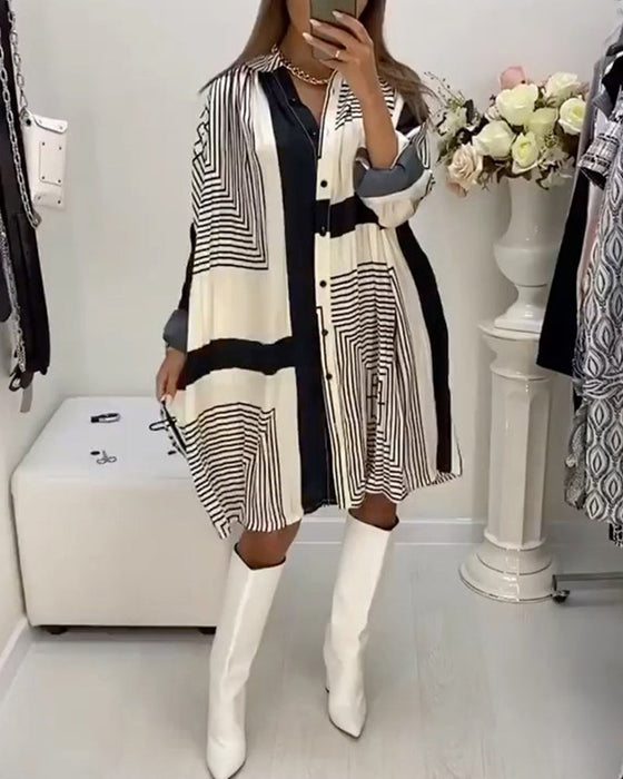 Jurk met knopen en print