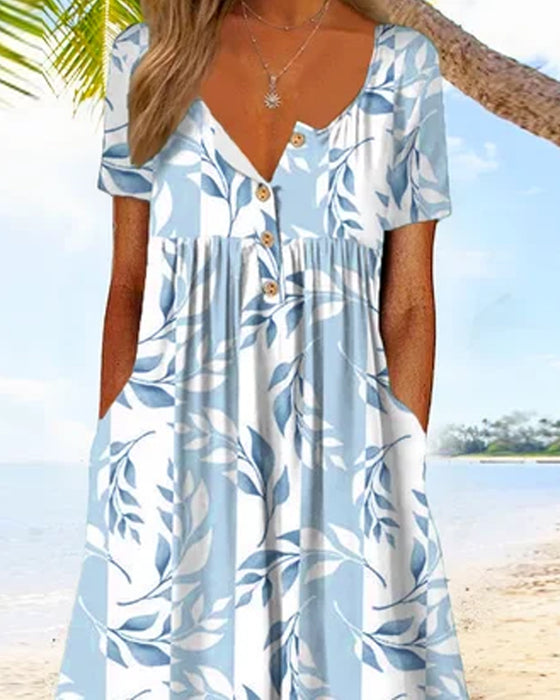 Jurk met slanke pasvorm en korte mouwen