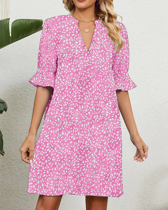 Groene bloemenjurk voor dames